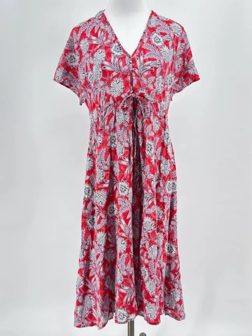 Xirena floral paisley short sleeve cotton dress lightweight